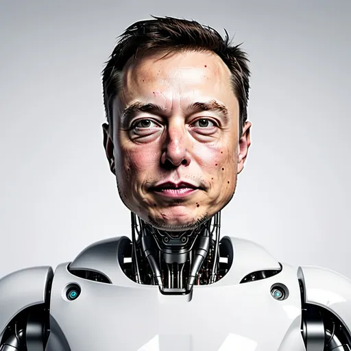Prompt: Elon musk face on robot body