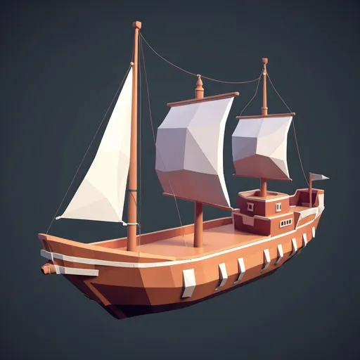 Prompt: low poly ship level 2