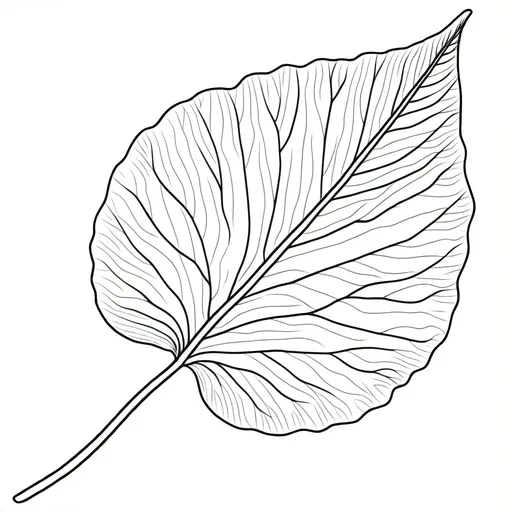Prompt: coloring book type line art Katsura tree leaf