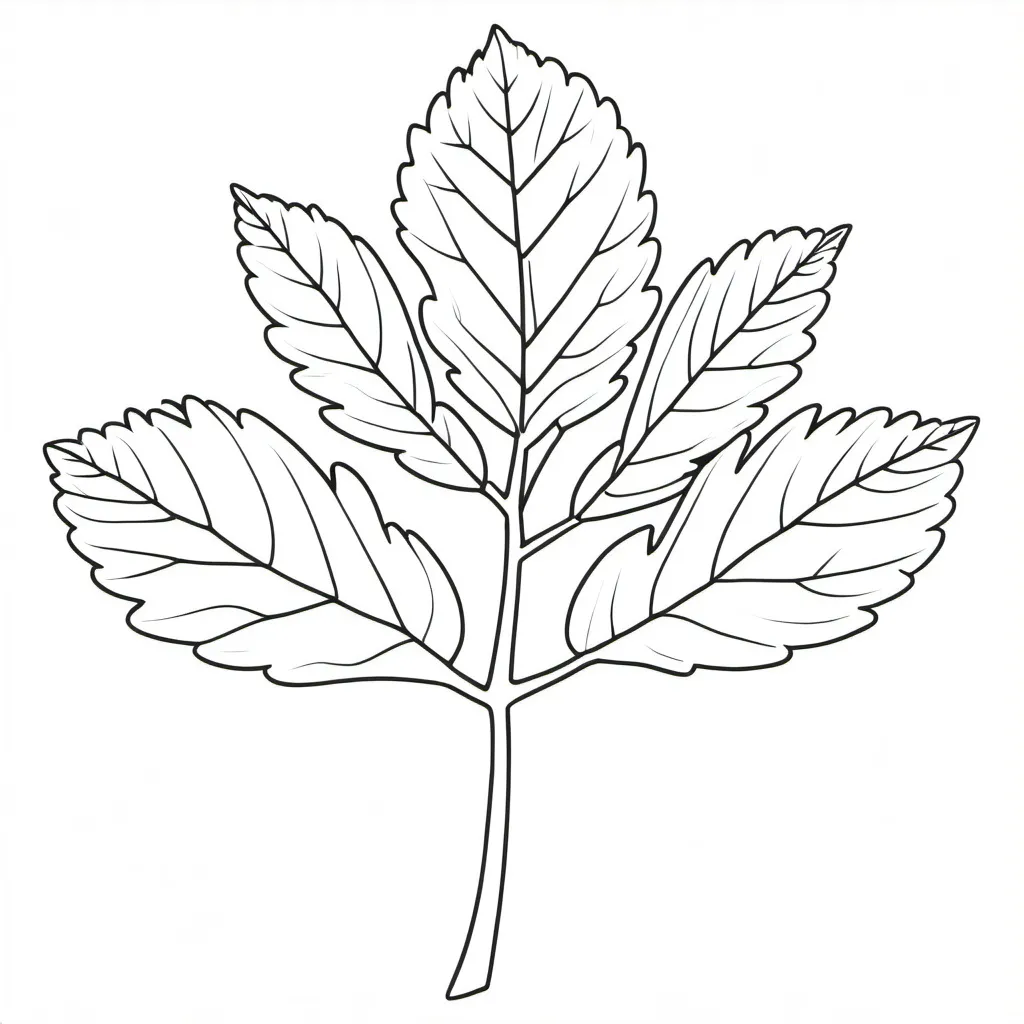Prompt: simple line art identify amur corktree
single leaf of corktree

