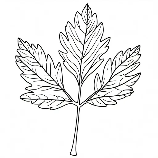Prompt: simple line art identify amur corktree
single leaf of corktree

