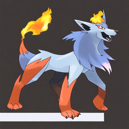 Prompt: flame wolf line art
 