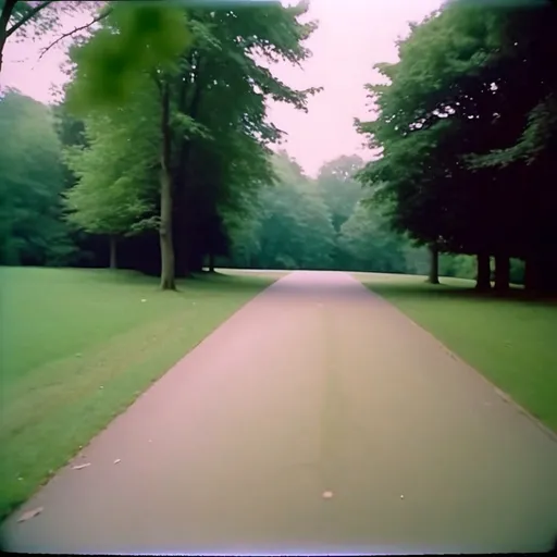 Prompt: Outdoor landscape, liminal space from the early 2000s, shot on a 2000s camera