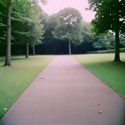 Prompt: Outdoor landscape, liminal space from the early 2000s, shot on a 2000s camera