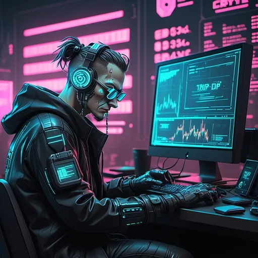 Prompt: Cyberpunk 404 error crypto trading buy the dip meme coin