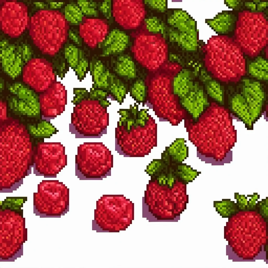 Prompt: raspberries with transparent background