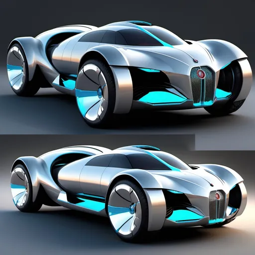 Prompt: Futuristic bugati chron pickup truck 