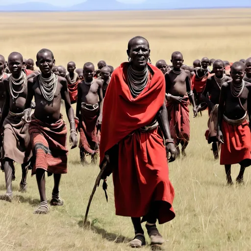 Prompt: give me a video on the Seregeti landscape in tanzania ans massai people