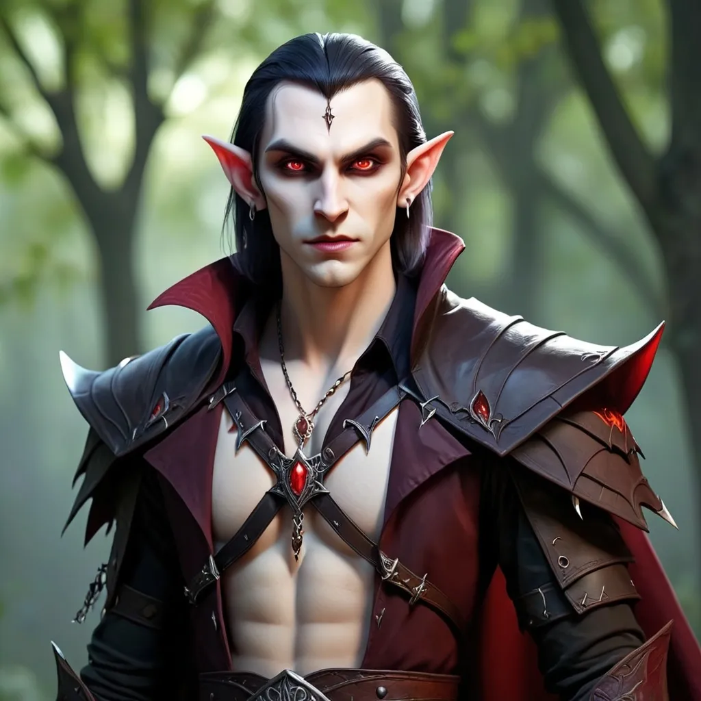 Prompt: Male, Vampire, Elf , Warrior, Healer hybrid