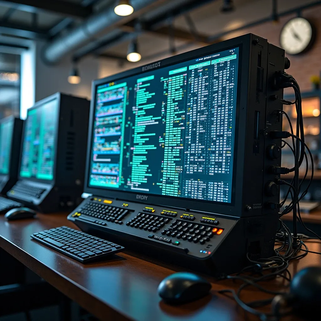 Prompt: computer development from 1820 to 2100