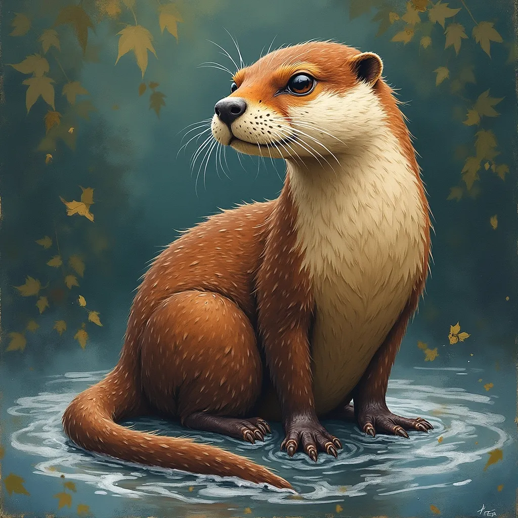 Prompt: Art qulling loutre
