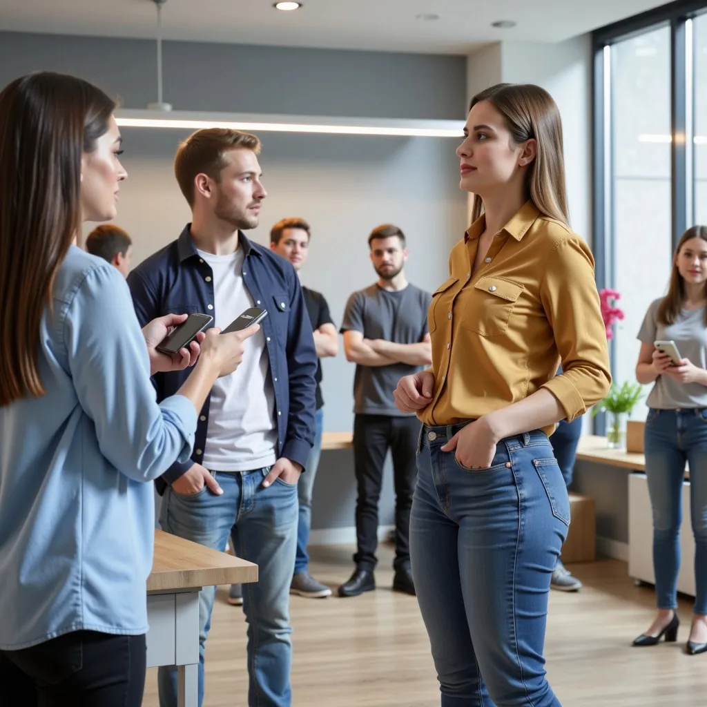 Prompt: Tall young woman taking about the importance of Soft skills