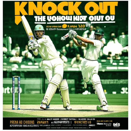 Prompt: poster for a cricket tournement called the knock out