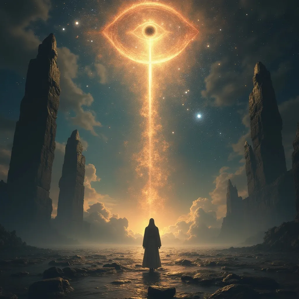 Prompt: 528 hz, fibonacci, third eye, portal, photo realistic, powerful,secret beings, extremely high definition,