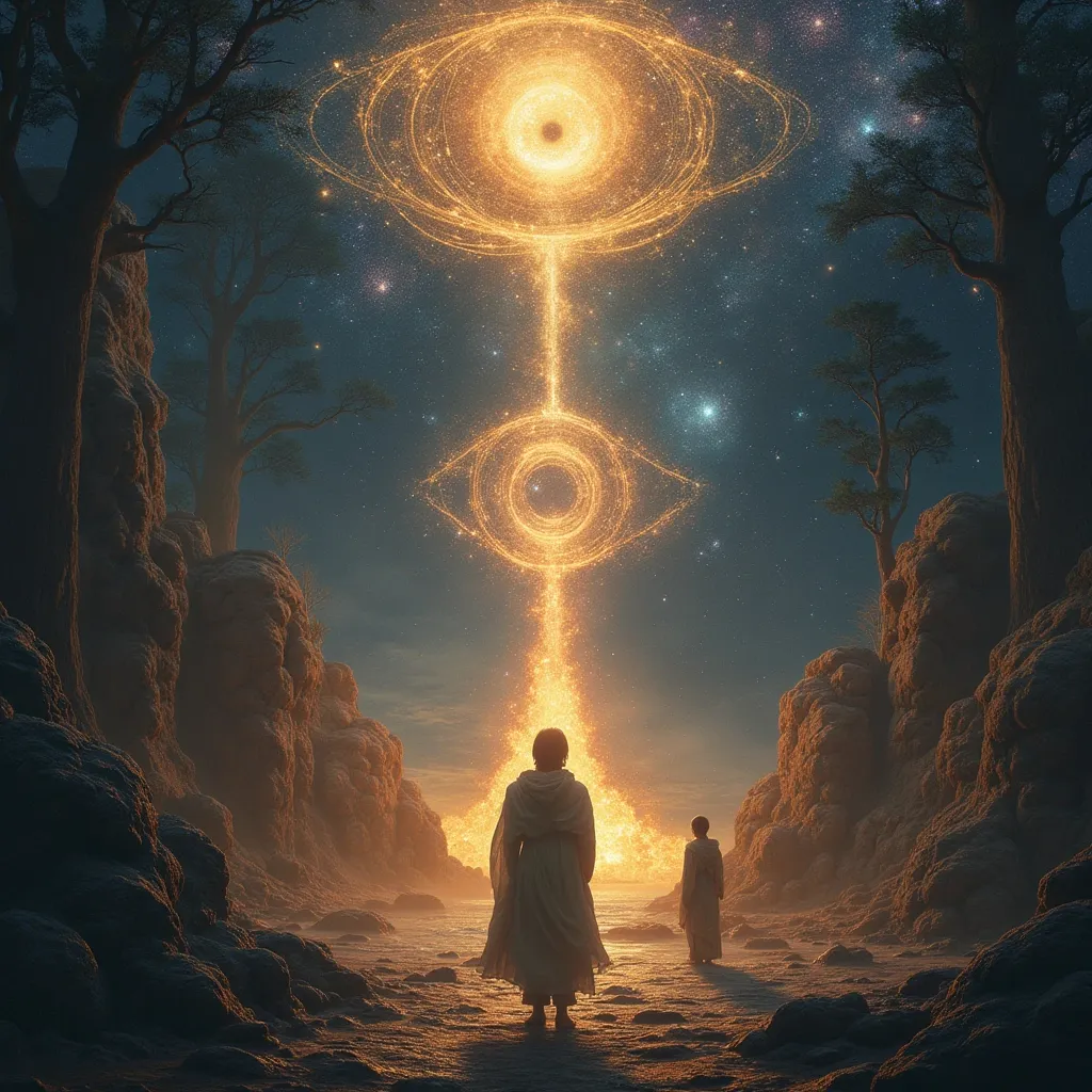 Prompt: 528 hz, fibonacci, third eye, portal, photo realistic, powerful,secret beings, extremely high definition,