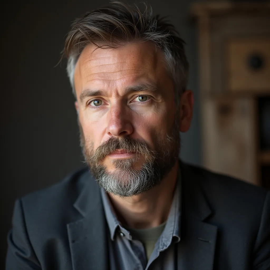Prompt: Male, writer, danish, 40 year old