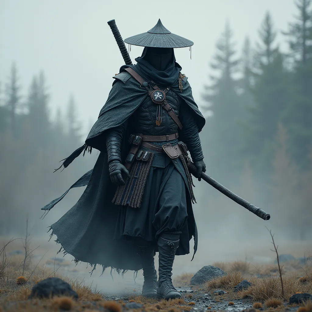 Prompt: futuristic Ghost of Tsushima