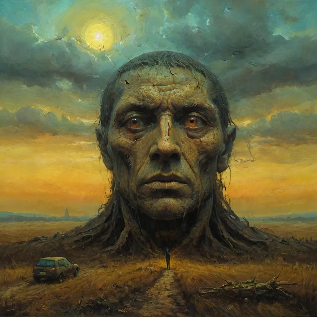 Prompt: can you create a random piece of work in the style of zdzisław beksiński