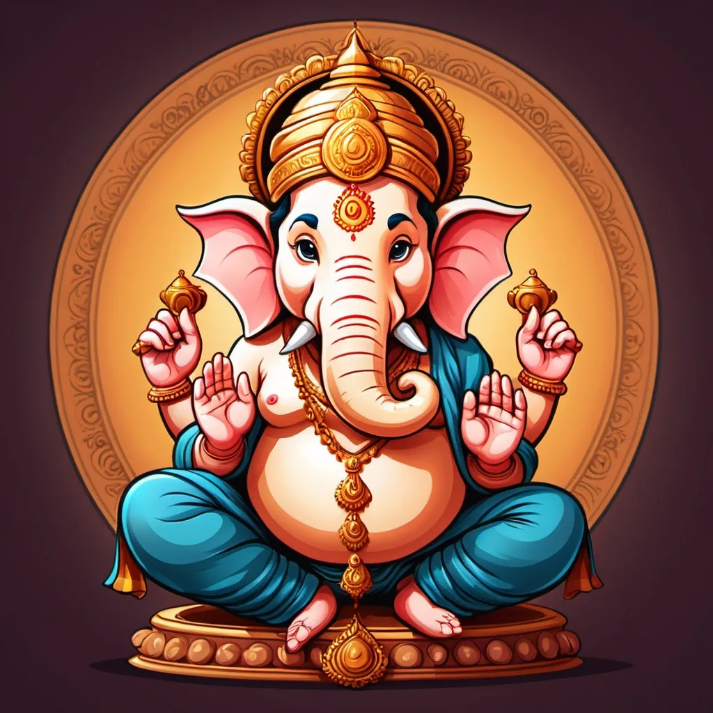 Prompt: Lord Ganesh in cartoon style