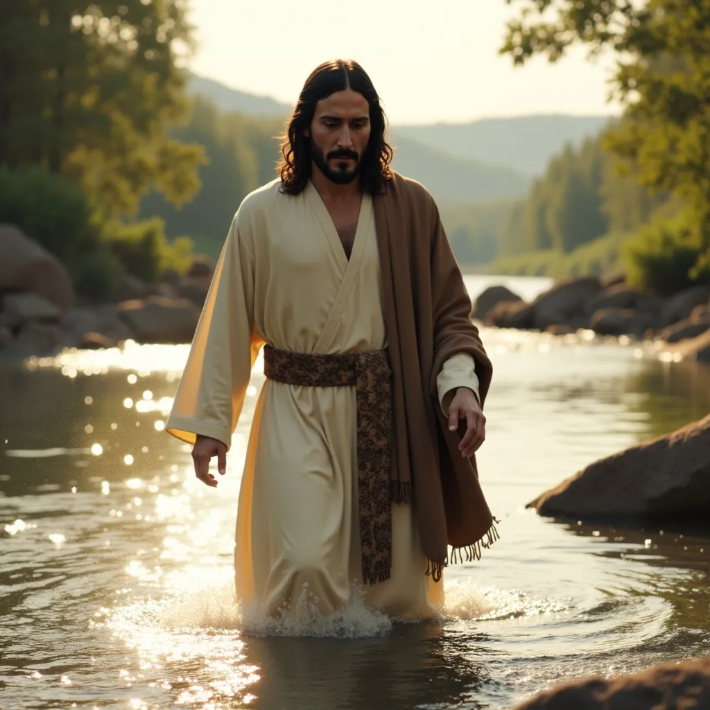 Prompt: @GKj07PZnG8Qj0d6oo5It Walking out the river after being baptised