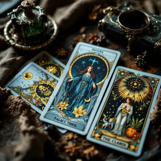 Prompt: a set of magical tarot cards