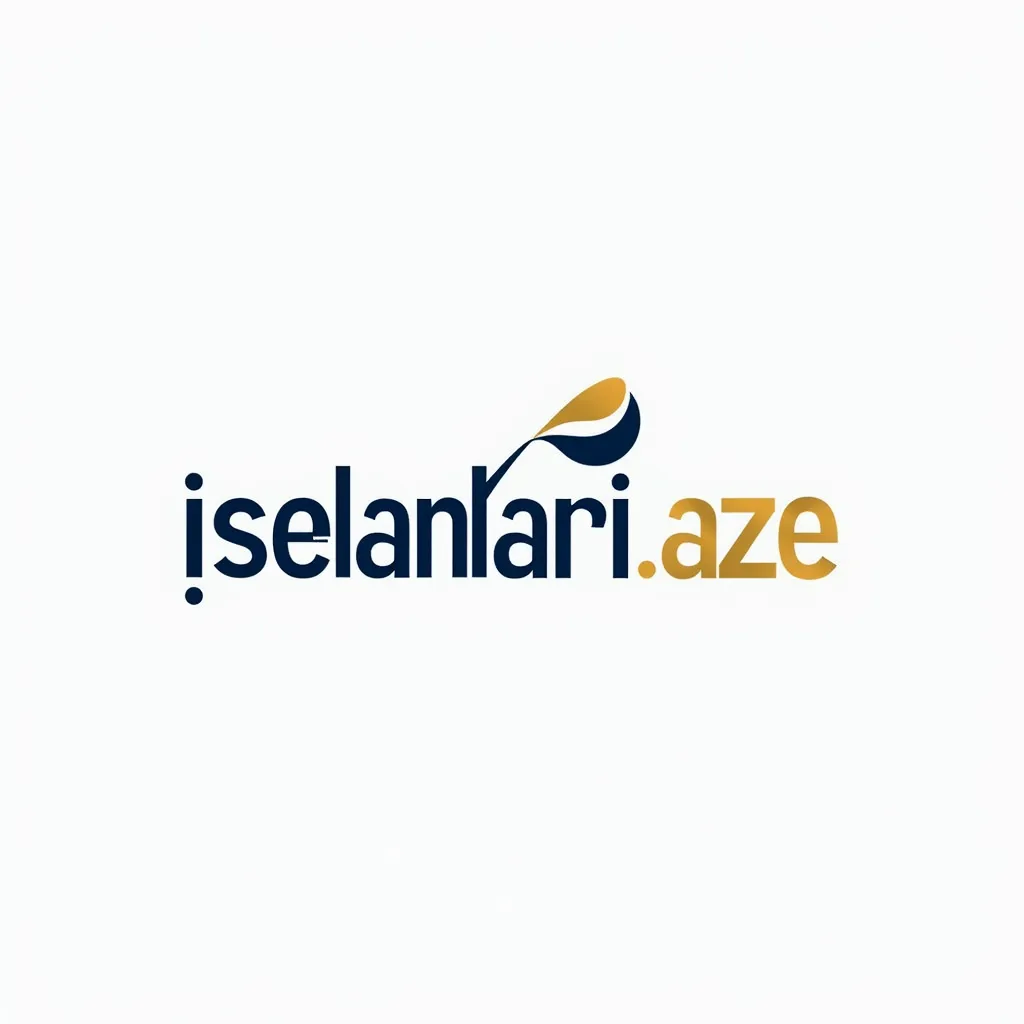 Prompt: Bold & Eye-Catching Logo: "Create a bold and dynamic logo for 'İselanlari.aze,' a platform connecting job seekers with businesses. Use strong typography and a powerful color combination like blue and gold to reflect professionalism and opportunity. Consider adding a stylized job-related symbol."
