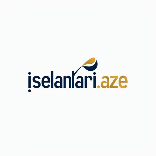 Prompt: Bold & Eye-Catching Logo: "Create a bold and dynamic logo for 'İselanlari.aze,' a platform connecting job seekers with businesses. Use strong typography and a powerful color combination like blue and gold to reflect professionalism and opportunity. Consider adding a stylized job-related symbol."
