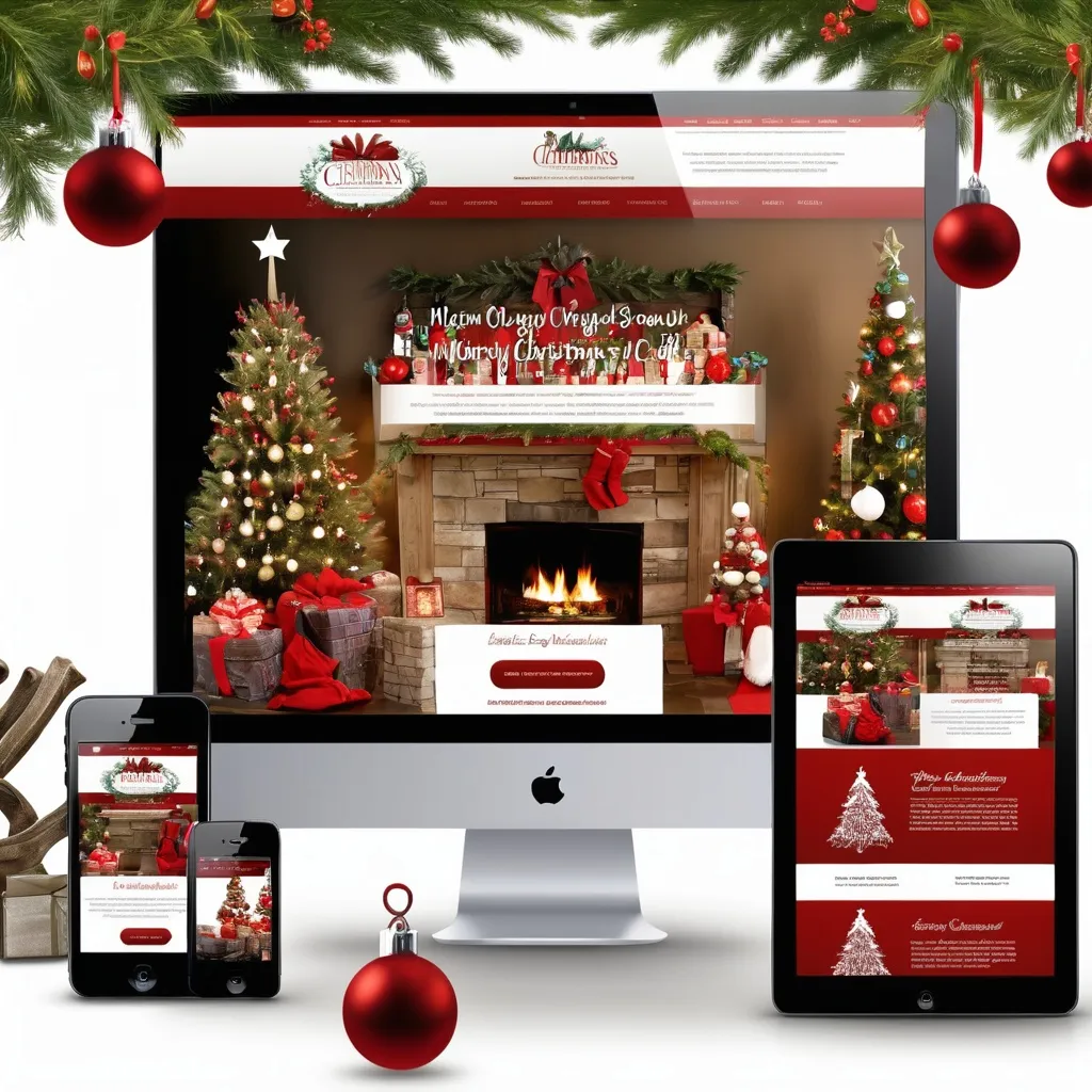 Prompt: Design a website for professional Christmas decorating service