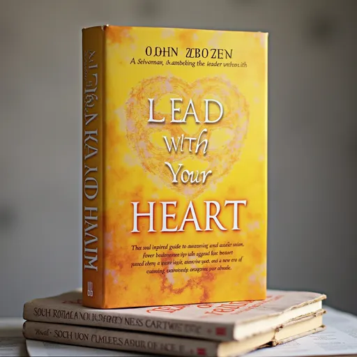 Prompt: A book cover for a book titled "Lead With Your Heart" by John Zbozien. The book is a soul-inspired guide to awakening the leader within. Blending divine wisdom with grounded truth, this book invites you to rise into a new era of leadership—one rooted in love, alignment, and conscious purpose.