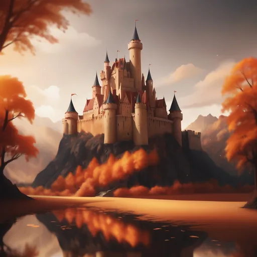 Prompt: show me a castle with warm tone