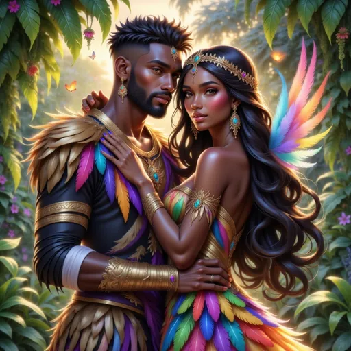 Prompt: @dAqm5U9nB7qivhO0t5sJ is being embraced by a handsome brown skinned prince with short hair