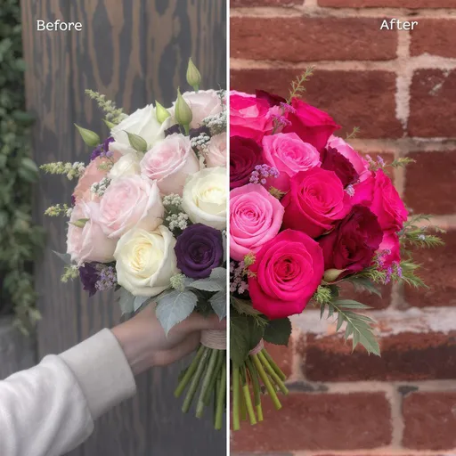 Prompt: change flowers to roses 