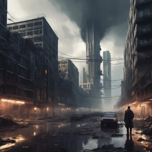 Prompt: generate a dystopian setting with 6 different main points
