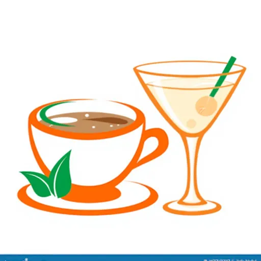 Prompt: use reference to create similar image with the tea cup next to a martini cocktail
