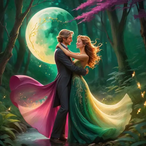Prompt: Vibrant fantasy of couple