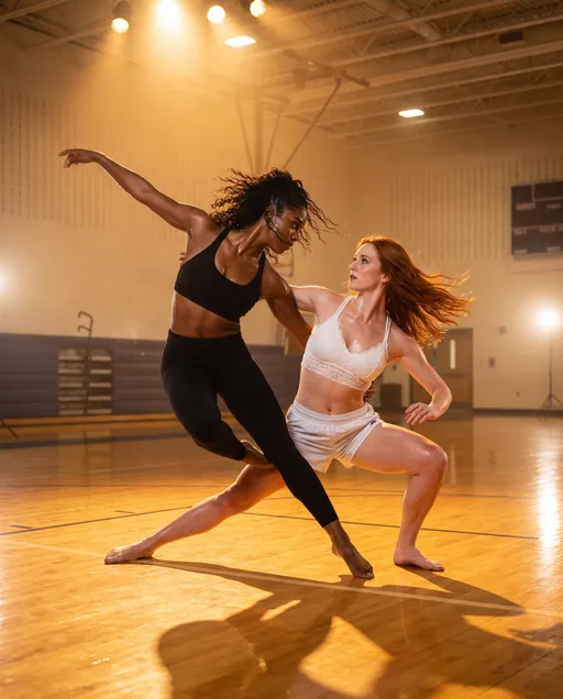 Prompt: @Z2ZuqJl3RctnTBW04L4x @SMJbl1QsYowraoqUw0NY Are doing a great dance routine for their fantasy drama gymnastics competition class tonight 