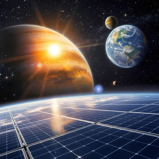 Prompt: SOLAR POWER PLANET 
