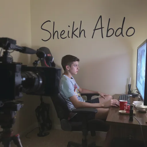 Prompt: سلاو من دەمەوێ ڤیدیۆ دروست بکەم بە ژیری دەستکرد  
ڤیدیۆیەکەم زۆر وردەکاری کەمە خۆت وردەکاری زیاد کە بۆی
کوڕێک بێت لەسەر کورسی بڕاندی ari gamimgدانیشتبێت و کامیرە لە پشتەوە بێت و کورەکە خەریکی هاک کردن بێت و بەگەورەی لەسەر دیواری ژورەکە نوسرابێت شێخ عەبۆ و کامیرەکە کەم کەم بجوڵێ