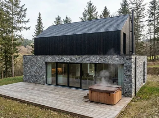 Prompt: Kan je het plat dak vervangen door een zadeldak met zwarte leisteen?