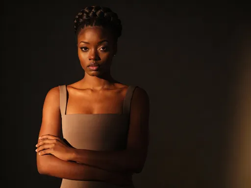 Prompt: @c2dw1n0uBRBPZK8fSVv6 A hyper-realistic, cinematic portrait of a dark-skinned woman singer named “Papersoul,” standing confidently in a dim studio setting with her arms crossed gently across her torso. She has rich deep brown skin with natural texture, soulful expressive eyes, and a grounded, composed presence. Her hair is styled in a neat, elegant braided crown, framing her face naturally.
Her posture is calm and steady, conveying grounded strength, emotional resilience, and self-trust rather than aggression. Her expression remains soft and introspective, with a quiet confidence in her gaze. The emotional tone is soft, dark, healing, and intimate, balancing strength with tenderness.
She wears minimalist, modern clothing in muted tones such as deep black, charcoal, or warm earth hues. Makeup is subtle and natural, allowing her skin’s natural glow to remain visible.
Lighting is low and cinematic, with warm amber highlights and soft shadowing that adds depth and warmth without harsh contrast. Background is minimal and dark. Shallow depth of field, sharp focus on the eyes, ultra-high resolution, realistic skin detail.
Editorial-style music artist portrait for a professional website. Photorealistic photography, natural anatomy, no fantasy elements, no illustration, no CGI, no stylization.