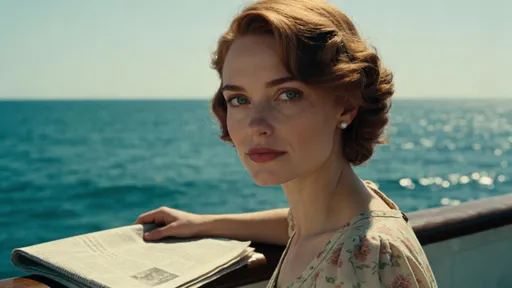 Prompt: @Hoj80SSoY8QGmmFZN9DZ Close-up portrait of young 1930s woman's face, grief flickering across features but resolute determination taking hold, she slowly folds newspaper and sets it aside firmly, turns her gaze back toward the sea, jaw set with quiet defiance, refusing to accept the verdict, faith stronger than newspaper ink, beautiful strength in devastation, cinematic emotional resilience, 4K