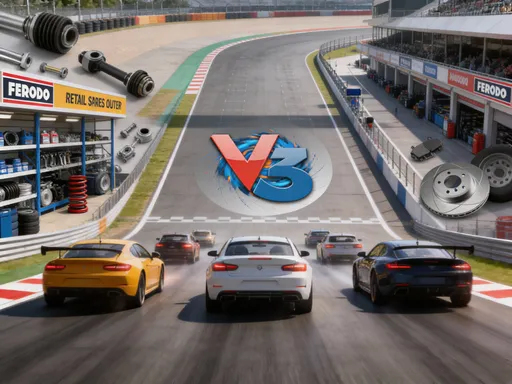 Prompt: Create a short video for V3 Automotive a busy retail spares outlet group. Use a car racing 
track with v3 logo and a race to get to V3