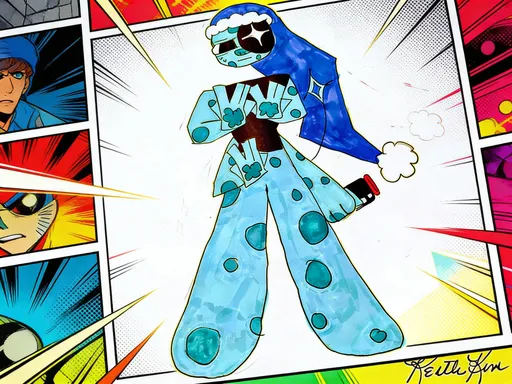 Prompt: Take image , enhance colors, sharpness and animate with background comic style