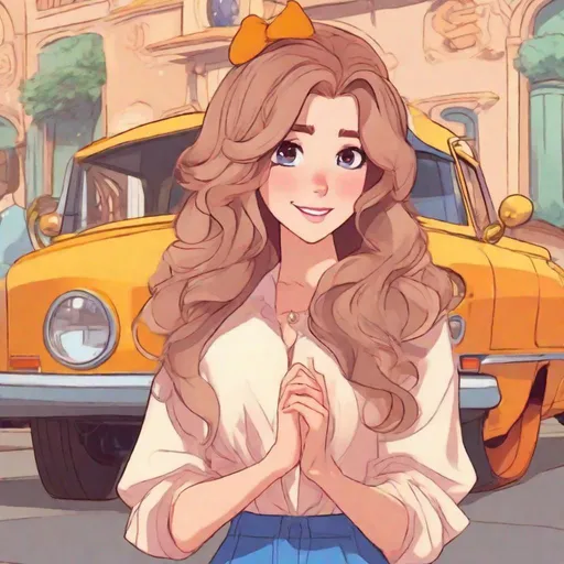 Prompt: vivid, super detailed, full body, Disney animated style, model, cute, detailed long hair, styled, curly, expressive eyes, perfect hands, symmetrical face, emotion, 24 year old woman