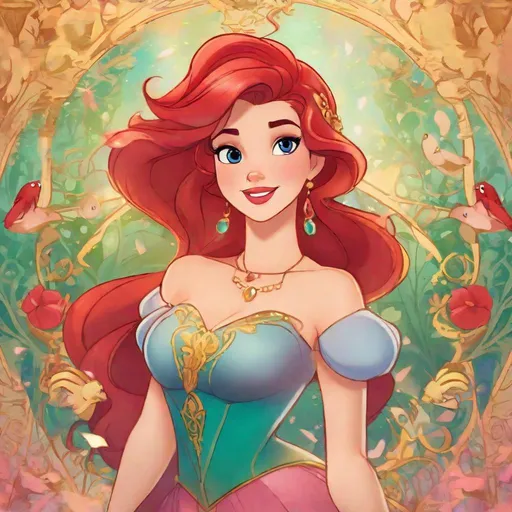 Prompt: 1woman, vivid, super detailed, Ariel Disney princess, full body, perfect hands