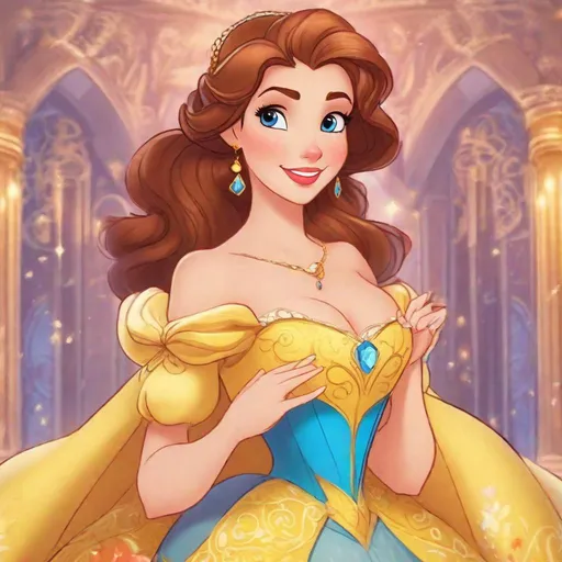 Prompt: 1woman, vivid, super detailed, Belle Disney princess, full body, perfect hands