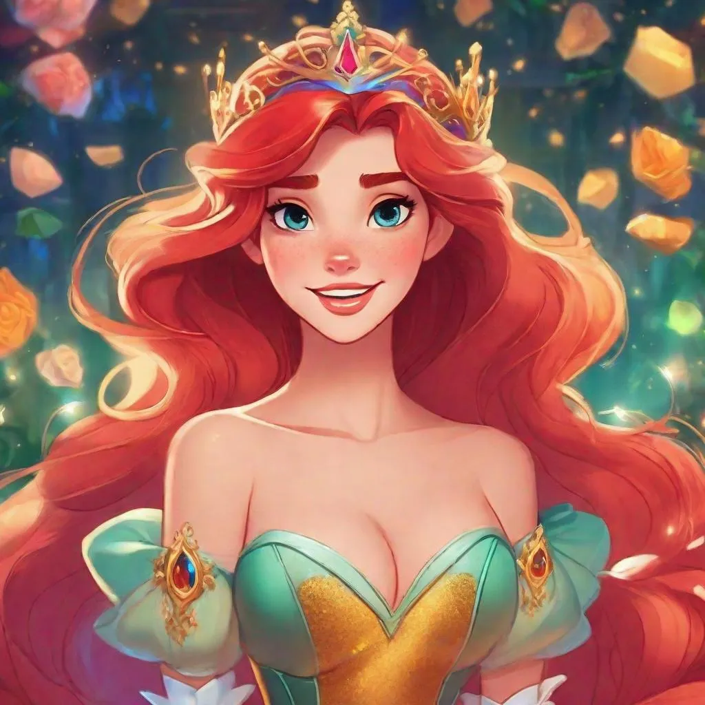 Prompt: 1woman, vivid, super detailed, Ariel Disney princess, full body, perfect hands