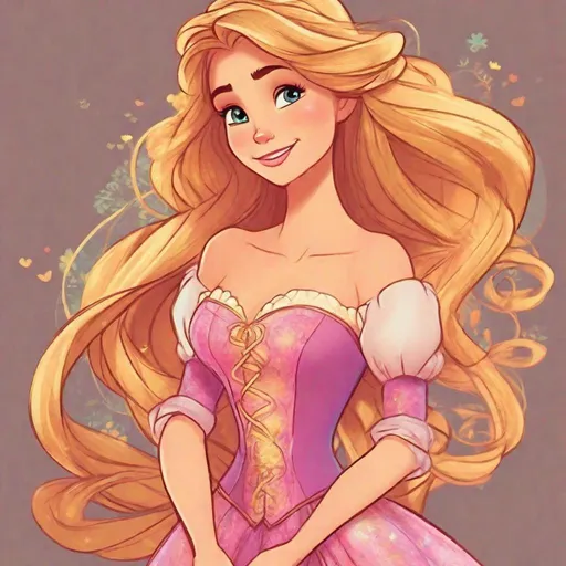 Prompt: 1woman, vivid, super detailed, Rapunzel Disney princess, full body, perfect hands