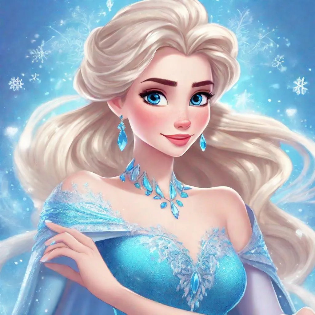 1woman, vivid, super detailed, Elsa Disney princess,...