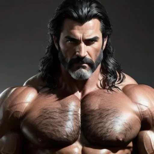 Prompt: Portrait of {muscular middle age man} with {black} hair and with exotic manly face, {kingdom}, perfect composition, hyperrealistic, super detailed, 8k, high quality, trending art, trending on artstation, sharp focus, studio photo, intricate details, highly detailed, by greg rutkowski